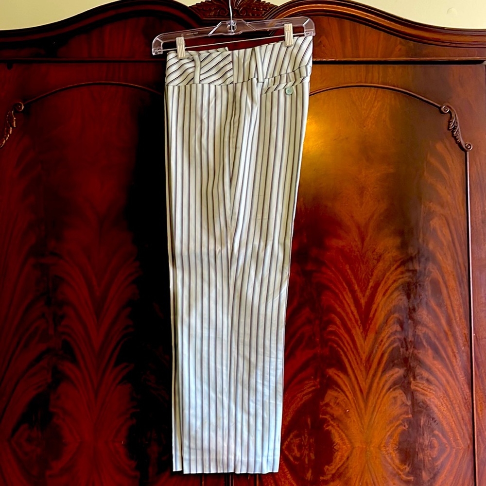 Ann Taylor Loft Stretch blue and brown striped pants